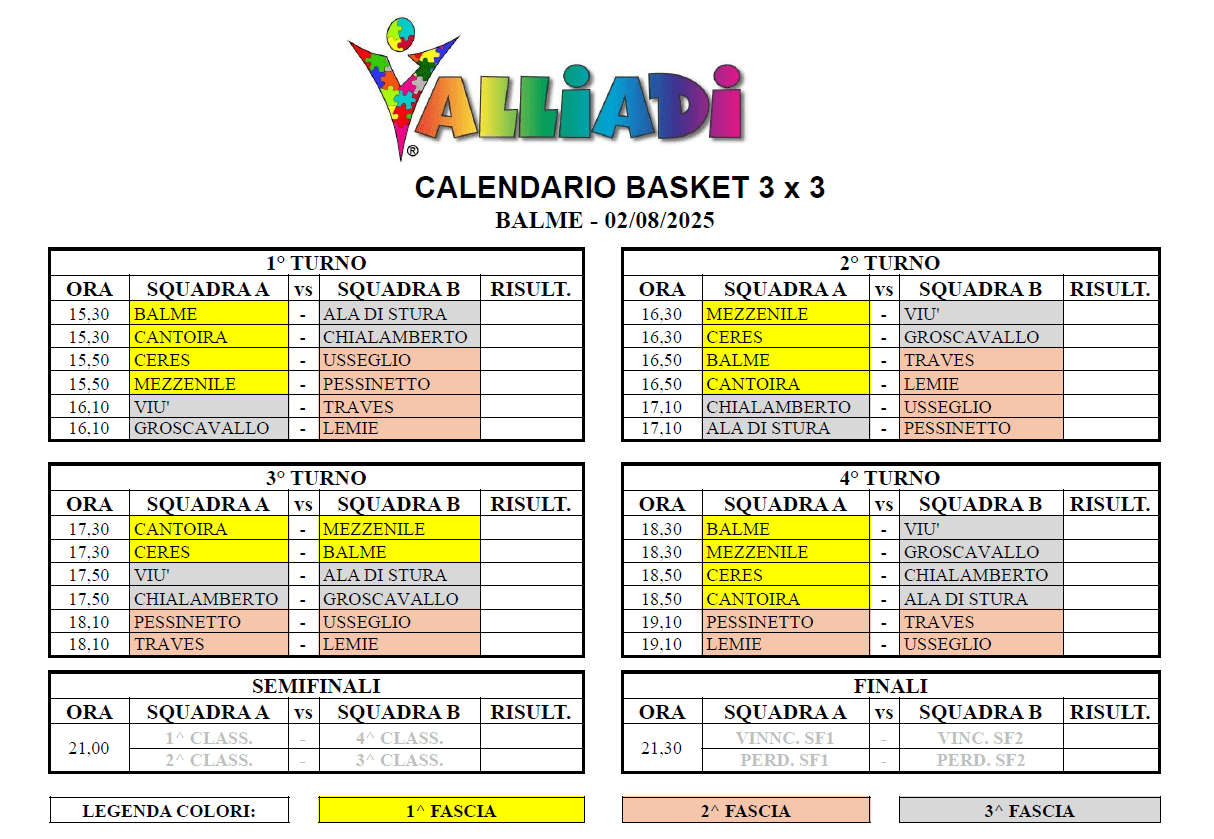 Calendario Basket